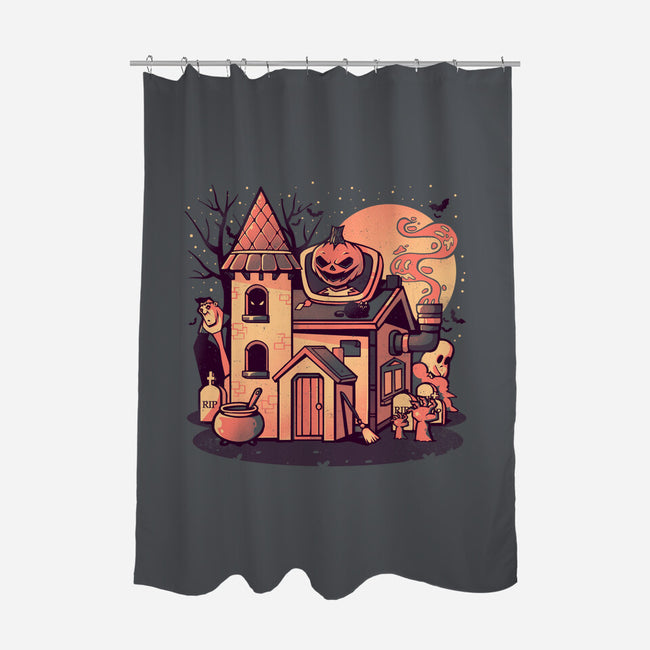 Spooky House-none polyester shower curtain-eduely