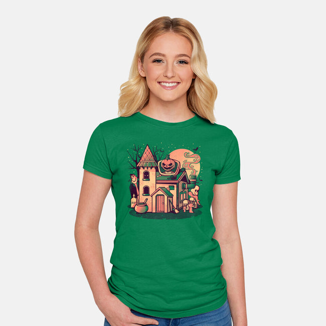 Spooky House-womens fitted tee-eduely