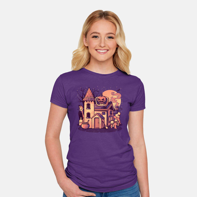 Spooky House-womens fitted tee-eduely