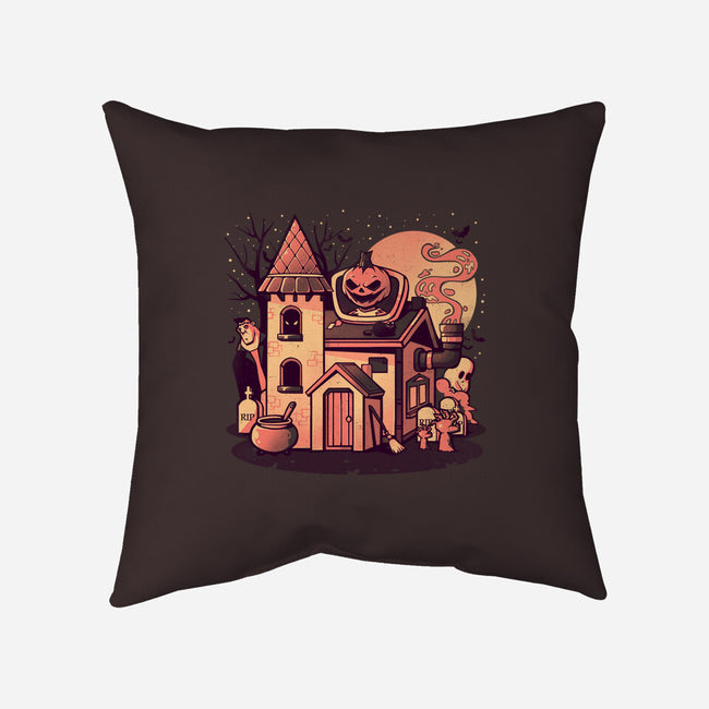 Spooky House-none removable cover w insert throw pillow-eduely
