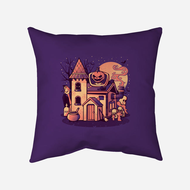 Spooky House-none removable cover w insert throw pillow-eduely