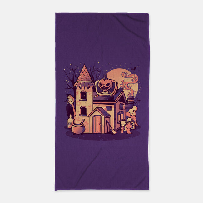 Spooky House-none beach towel-eduely