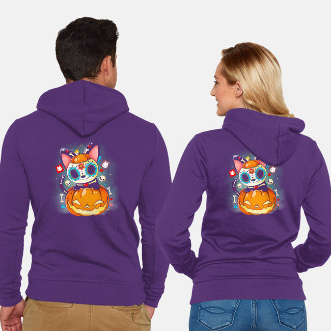 Dia De Los Meows-unisex zip-up sweatshirt-Vallina84