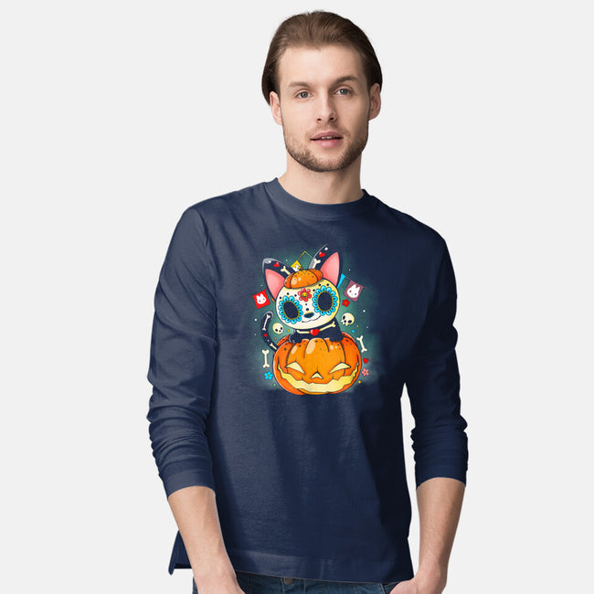 Dia De Los Meows-mens long sleeved tee-Vallina84