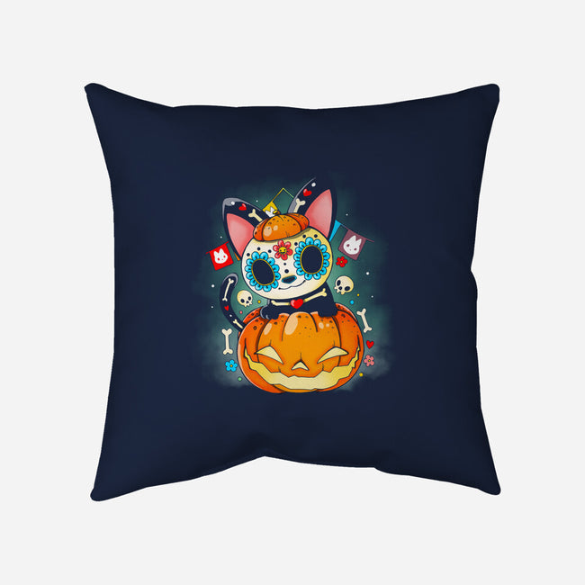 Dia De Los Meows-none removable cover throw pillow-Vallina84