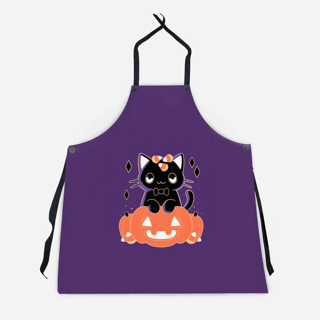 Pumpkin Cat-unisex kitchen apron-xMorfina