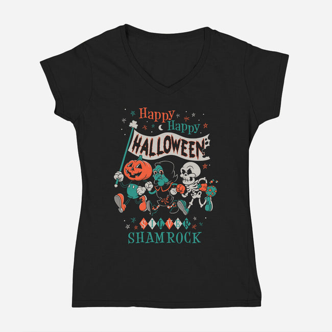 Happy Happy Halloween-womens v-neck tee-Nemons