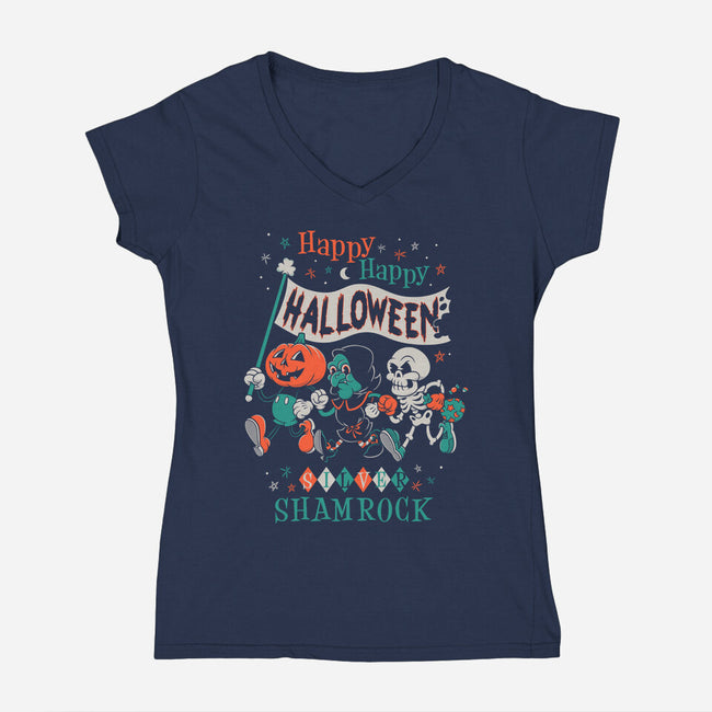 Happy Happy Halloween-womens v-neck tee-Nemons