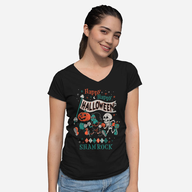 Happy Happy Halloween-womens v-neck tee-Nemons
