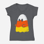 Candy Corn Ghost-womens v-neck tee-krisren28