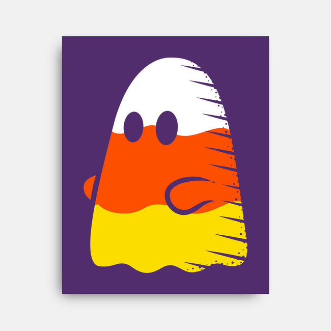 Candy Corn Ghost-none stretched canvas-krisren28