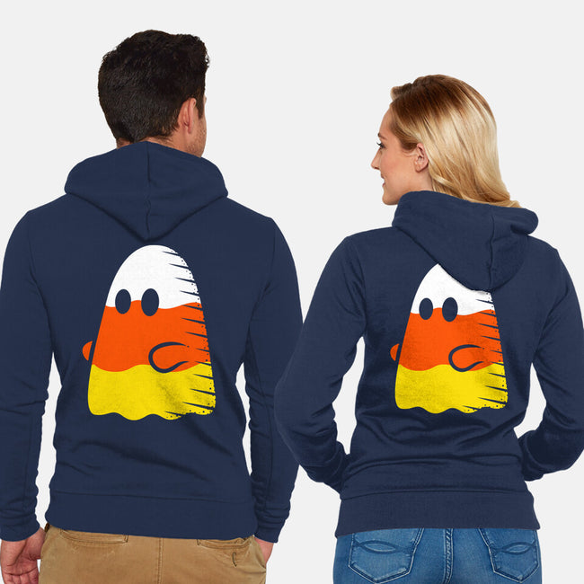 Candy Corn Ghost-unisex zip-up sweatshirt-krisren28