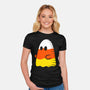 Candy Corn Ghost-womens fitted tee-krisren28