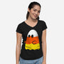 Candy Corn Ghost-womens v-neck tee-krisren28