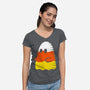 Candy Corn Ghost-womens v-neck tee-krisren28