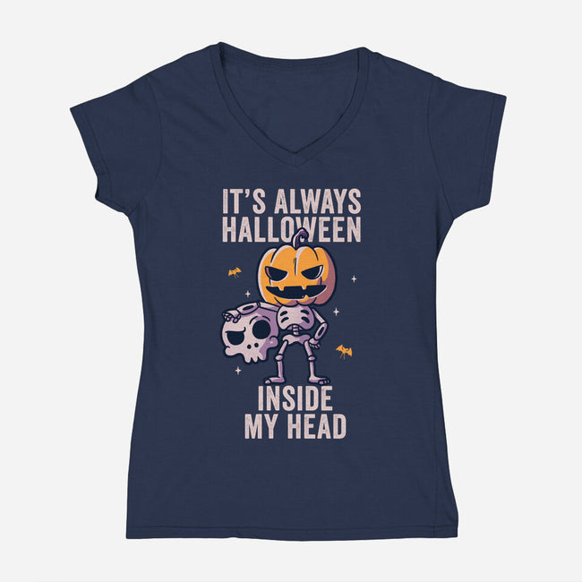It's Always Halloween-womens v-neck tee-eduely
