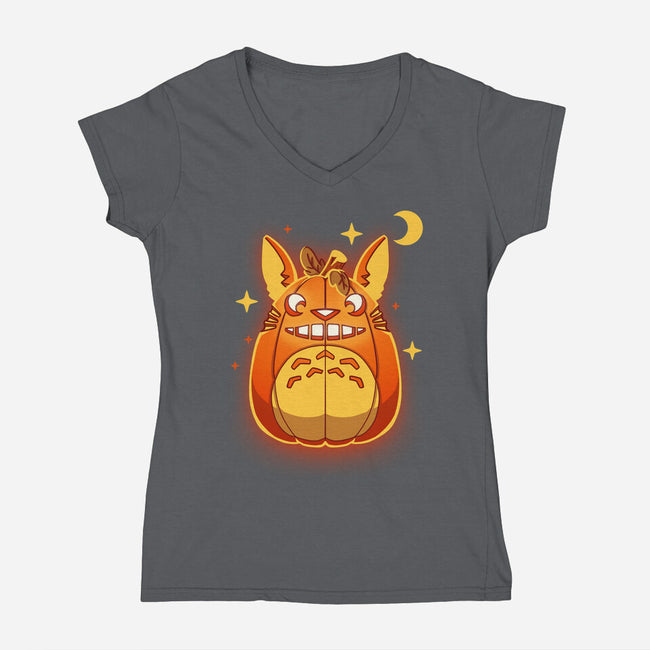My Neighbor Pumpkin-womens v-neck tee-theteenosaur