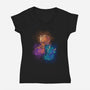 D20 Sleeping Dragons!-womens v-neck tee-ricolaa