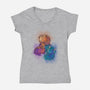 D20 Sleeping Dragons!-womens v-neck tee-ricolaa