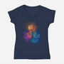 D20 Sleeping Dragons!-womens v-neck tee-ricolaa