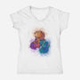 D20 Sleeping Dragons!-womens v-neck tee-ricolaa