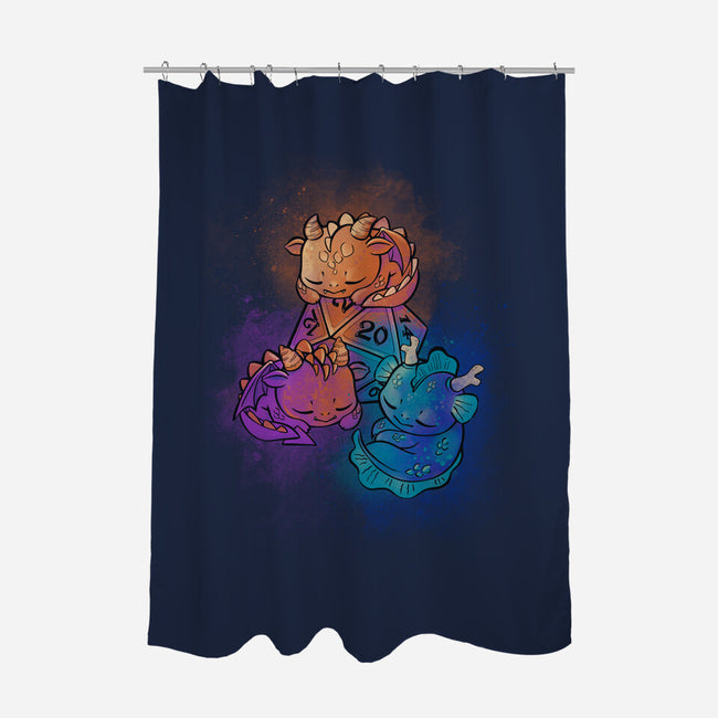 D20 Sleeping Dragons!-none polyester shower curtain-ricolaa