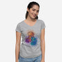 D20 Sleeping Dragons!-womens v-neck tee-ricolaa