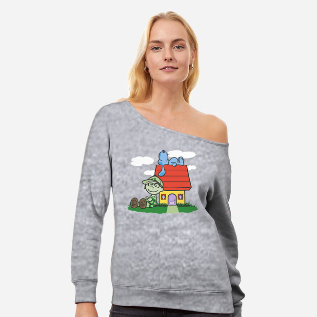 Cluenuts-womens off shoulder sweatshirt-Betmac