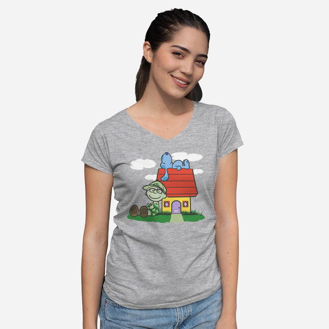 Cluenuts-womens v-neck tee-Betmac