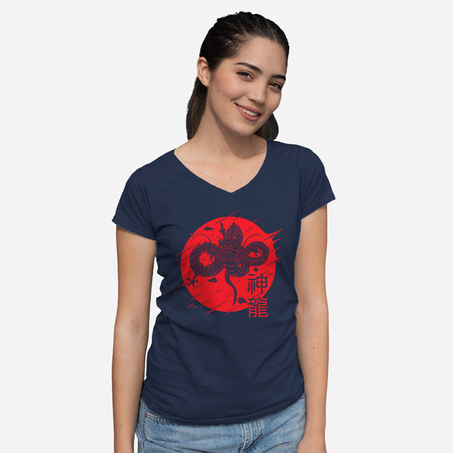 The Legend Of Shenron-womens v-neck tee-Rogelio