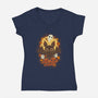 Pumpkins And Ghosts-womens v-neck tee-ricolaa