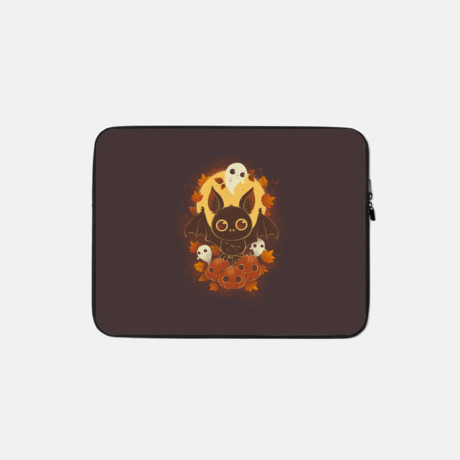 Pumpkins And Ghosts-none zippered laptop sleeve-ricolaa