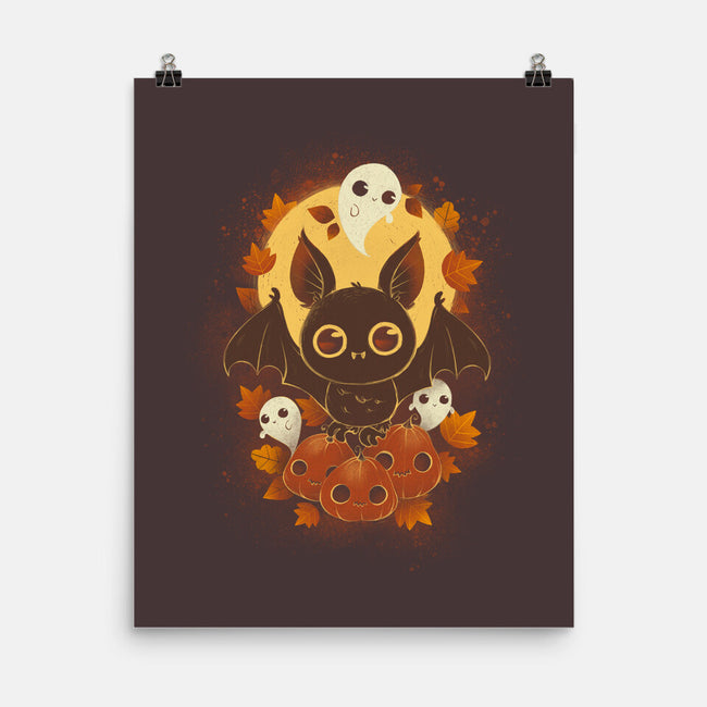 Pumpkins And Ghosts-none matte poster-ricolaa