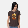 Pumpkins And Ghosts-womens basic tee-ricolaa