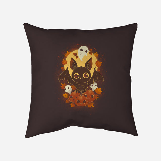 Pumpkins And Ghosts-none removable cover w insert throw pillow-ricolaa