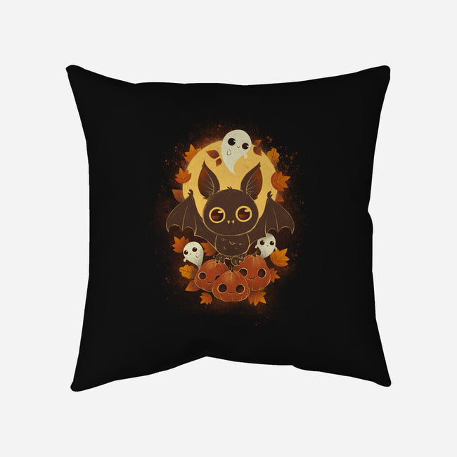 Pumpkins And Ghosts-none removable cover throw pillow-ricolaa