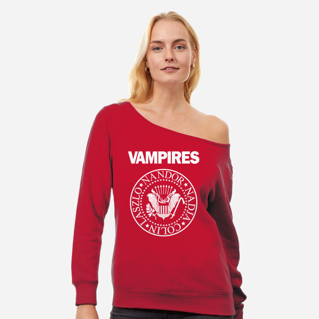 Vampires-womens off shoulder sweatshirt-Boggs Nicolas