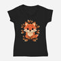 Little Fox Of Leaves-womens v-neck tee-NemiMakeit