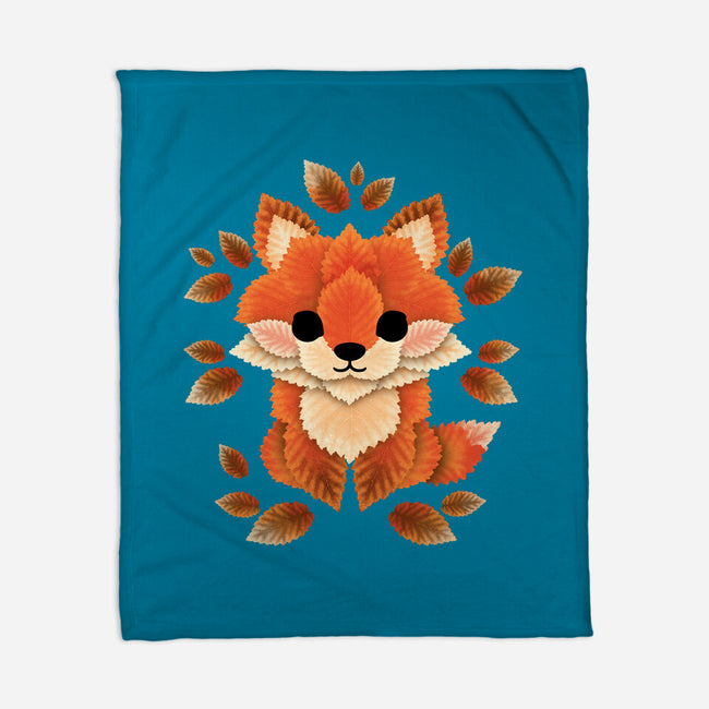 Little Fox Of Leaves-none fleece blanket-NemiMakeit