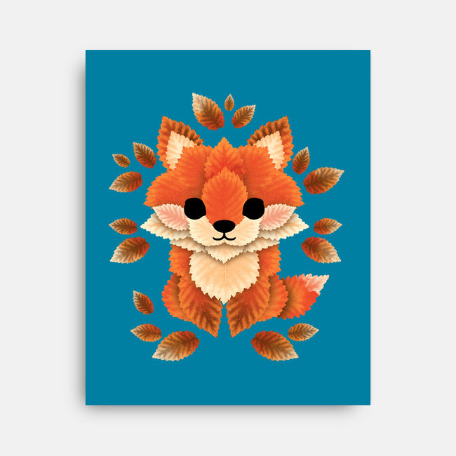Little Fox Of Leaves-none stretched canvas-NemiMakeit