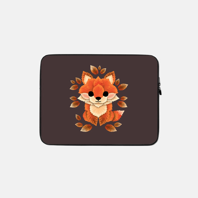 Little Fox Of Leaves-none zippered laptop sleeve-NemiMakeit
