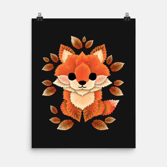 Little Fox Of Leaves-none matte poster-NemiMakeit