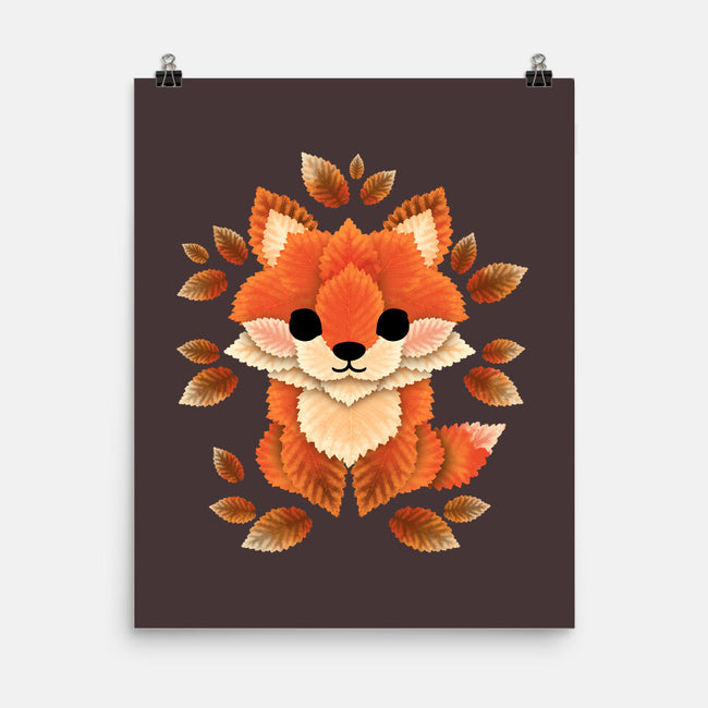 Little Fox Of Leaves-none matte poster-NemiMakeit
