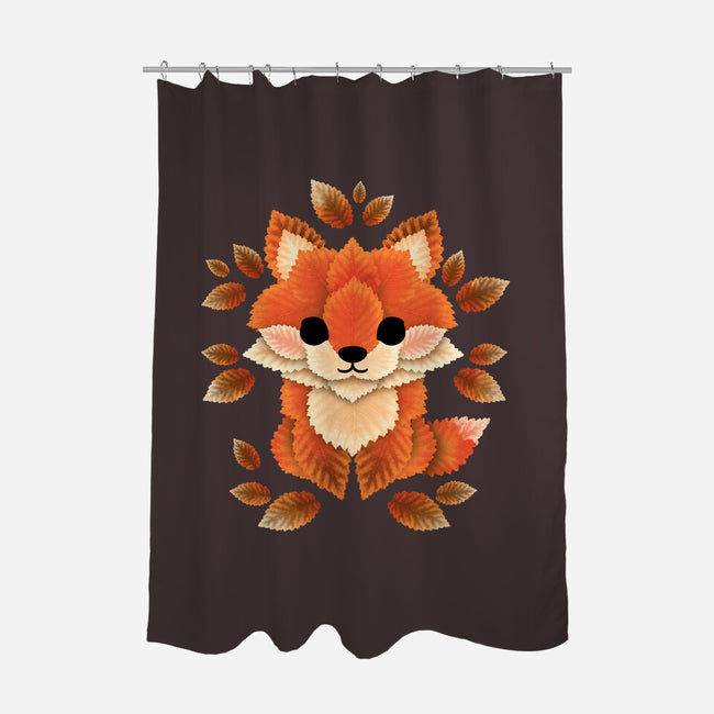 Little Fox Of Leaves-none polyester shower curtain-NemiMakeit