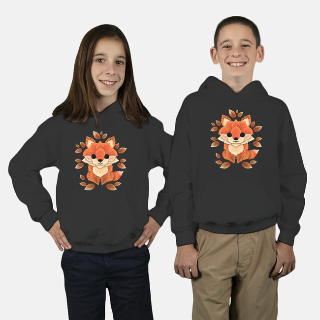 Little Fox Of Leaves-youth pullover sweatshirt-NemiMakeit