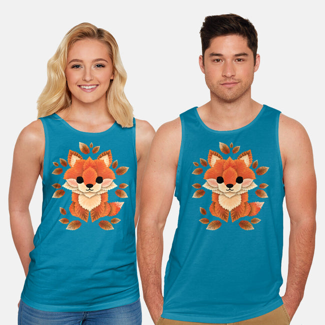 Little Fox Of Leaves-unisex basic tank-NemiMakeit