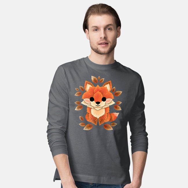 Little Fox Of Leaves-mens long sleeved tee-NemiMakeit