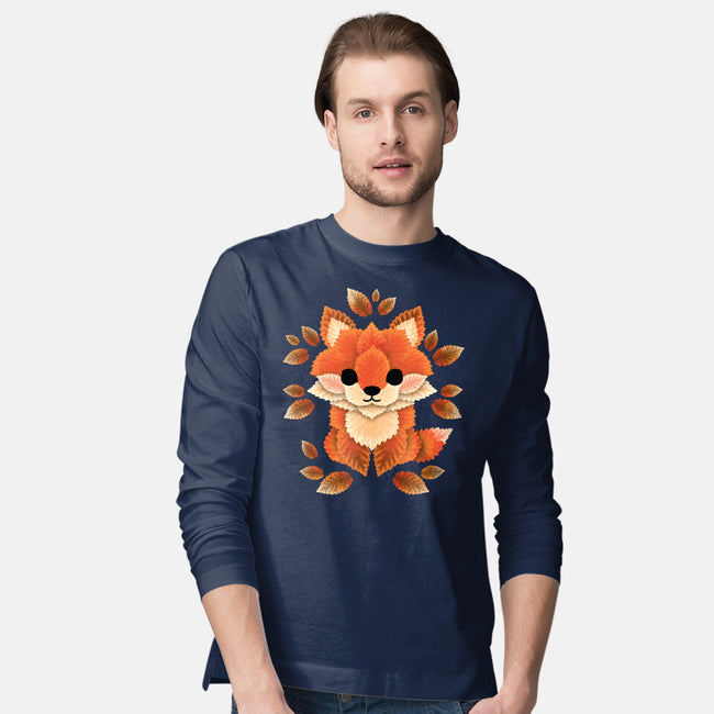 Little Fox Of Leaves-mens long sleeved tee-NemiMakeit