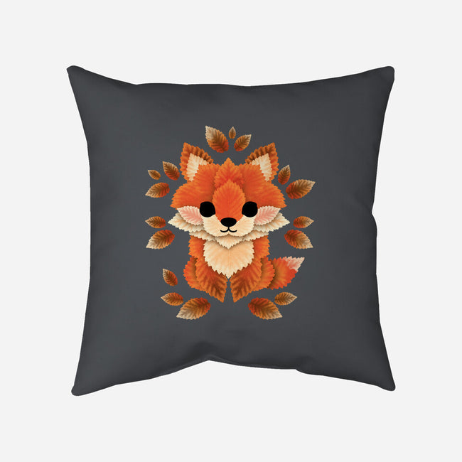 Little Fox Of Leaves-none removable cover w insert throw pillow-NemiMakeit