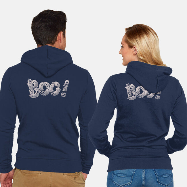 B O O!-unisex zip-up sweatshirt-eduely